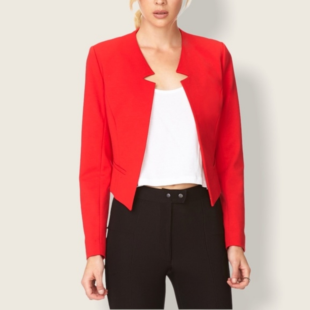 Forever 21 electric red crop blazer